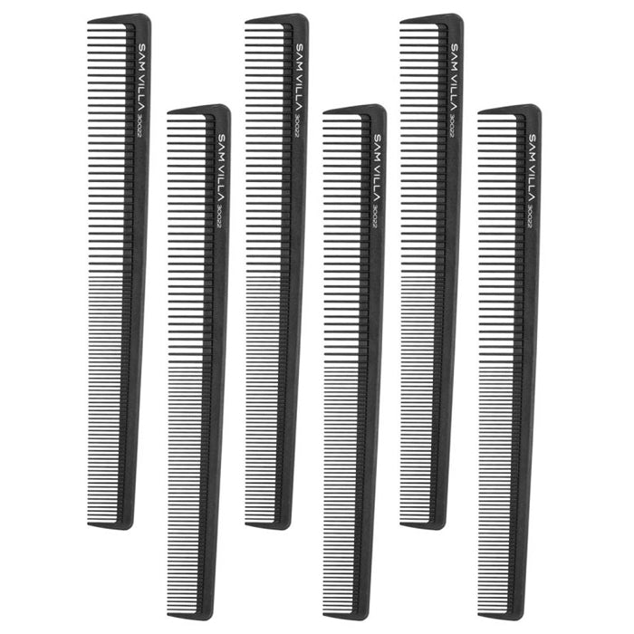 Artist Series Detail Comb - Black (6-Pack) Sam Villa